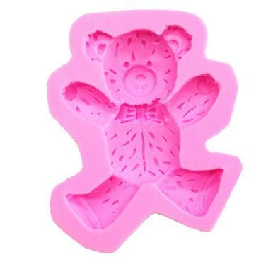 Khuôn rau câu silicon 4d : Khuôn con gấu thắt nơ 7cm ( HC002 )