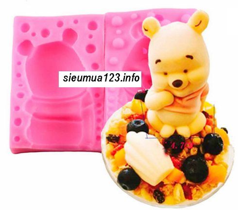 Khuôn rau câu silicon 4d : Khuôn Con Gấu Pooh Lớn 6cm ( TC735 )