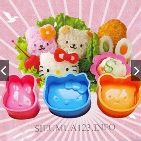 Bộ 3 khuôn bento gấu thỏ kitty ( TC1150 )