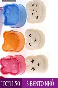 Bộ 3 khuôn bento gấu thỏ kitty ( TC1150 )