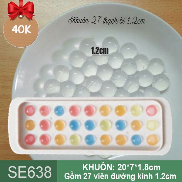 Khuôn nhựa làm thạch 27 viên bi mochi 1,2cm ( SE638 )