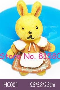 Khuôn silicon con thỏ mặc váy 8cm ( HC001 )