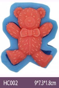 Khuôn rau câu silicon 4d : Khuôn con gấu thắt nơ 7cm ( HC002 )