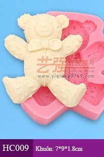 Khuôn rau câu silicon 4d Con gấu nâu 6cm ( HC009 )
