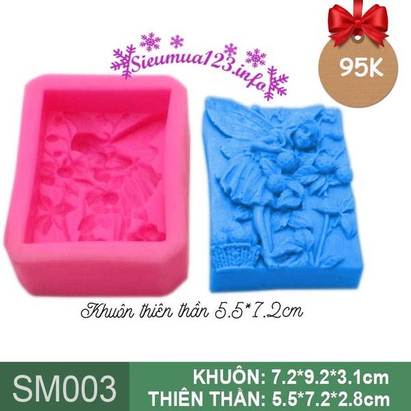 Khuôn silicon làm rau câu 4d em bé gái baby thiên thần ngắm hoa ( SM003 )