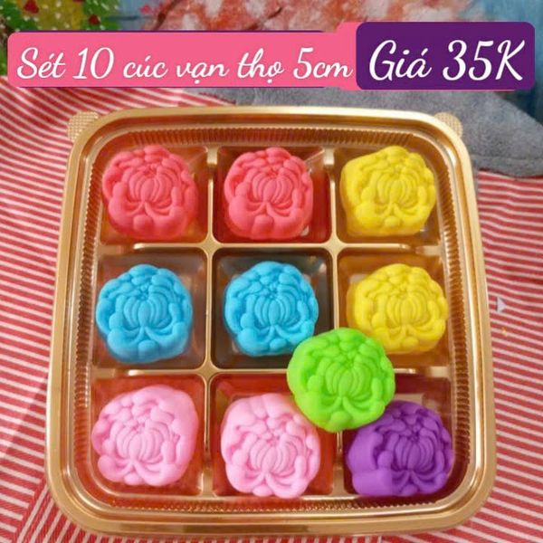 Sét 10 khuôn silicon hoa cúc vạn thọ 5cm ( SM1910 )