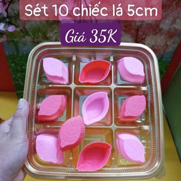 Sét 10 khuôn silicon lá cây 5cm  ( SM1915 )