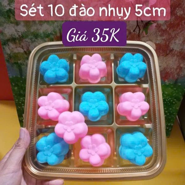 Sét 10 khuôn silicon hoa đào nhụy 5cm ( SM1905 )