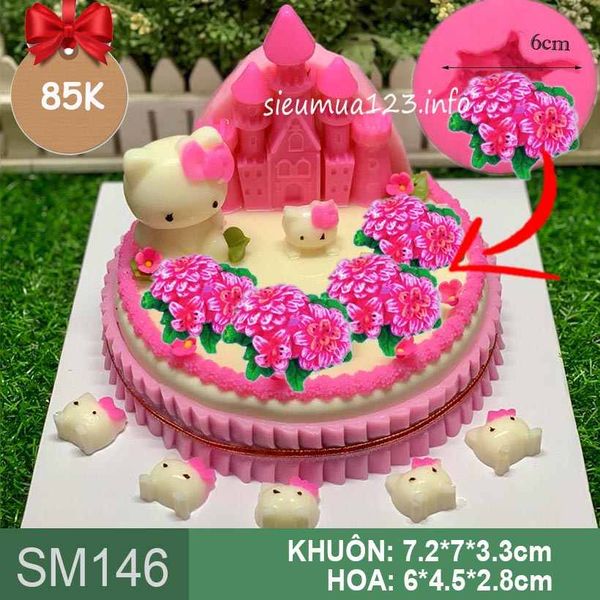 Khuôn silicon chùm hoa cúc thược dược 6cm ( SM146 )