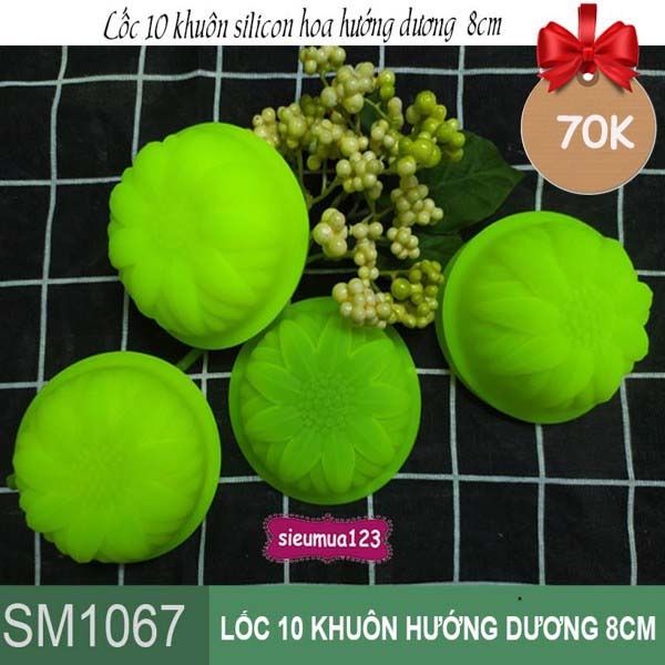 Lốc 10 khuôn silicon hoa hướng dương 8cm ( SM1067 )