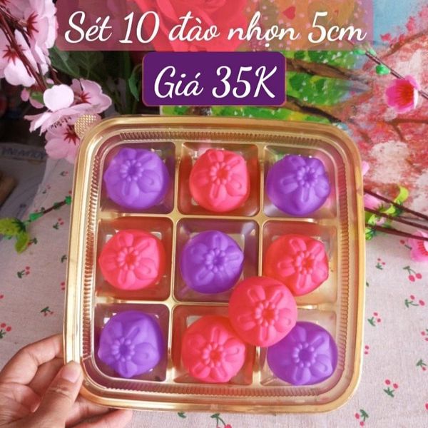 Sét 10 khuôn silicon hoa đào nhọn 5cm ( SM1920 )