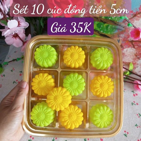 Sét 10 khuôn silicon hoa cúc đồng tiền 5cm ( SM1922 )
