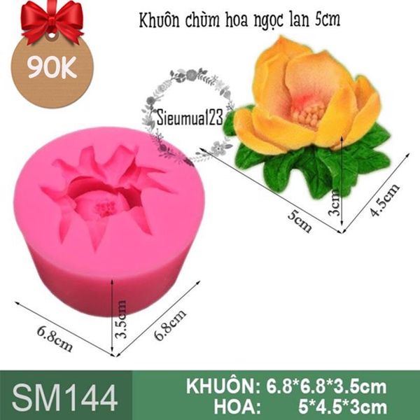 Khuôn silicon làm rau câu chùm hoa ngọc lan 5cm ( SM144 ) làm rau câu