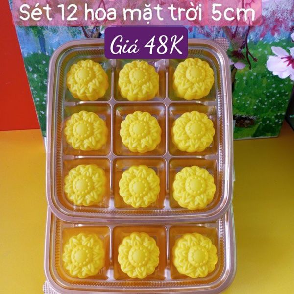 Sét 12 khuôn silicon hoa mặt trời kiểu thái 5cm ( SM1927 )