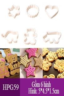 Bộ 6 Khuôn Nhựa Ấn Bánh In 5cm ( HPG59 )