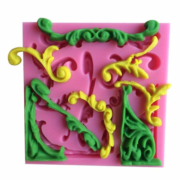 Silicon Fondant viền hoa văn Gothic cong đủ loại vuông 9cm ( TC257 )