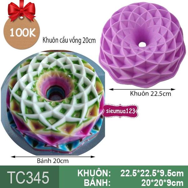 Khuôn nướng bánh silicon cầu vồng 20cm ( TC345 )