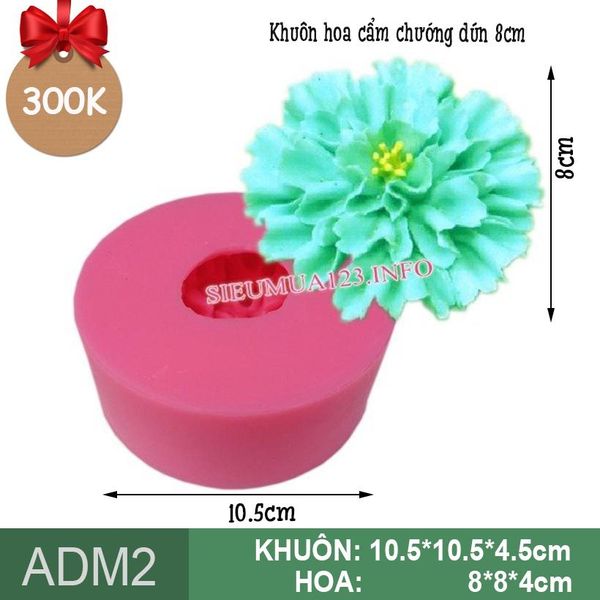 Khuôn silicon hoa cẩm chướng 8cm làm rau câu ( ADM2 )