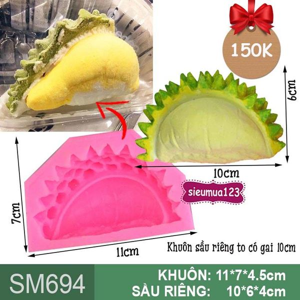 Khuôn silicon múi sầu riêng 10cm ( SM694 )