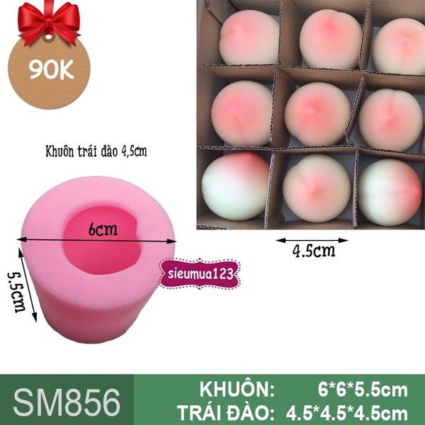 Khuôn rau câu silicon trái đào 4,5cm ( SM856 ) - còn 4 trái