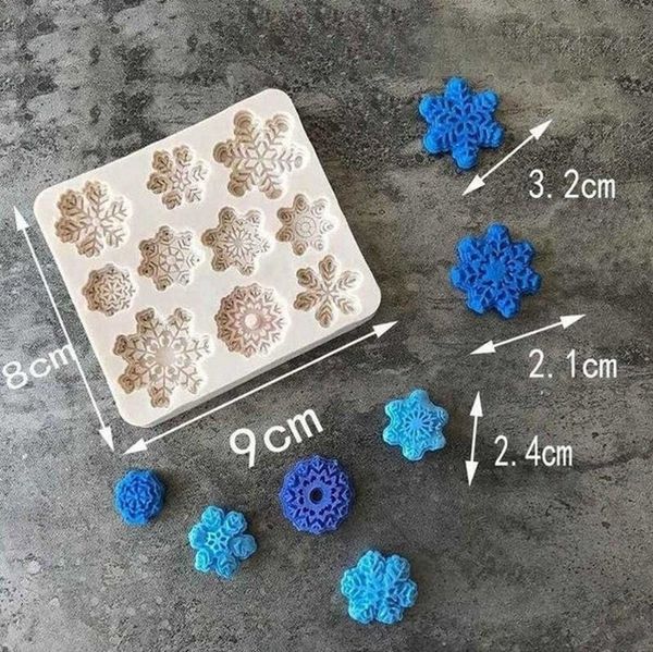 Khuôn silicon 10 hoa tuyết nhỏ 1,7cm - 3,2cm ( TC476 )