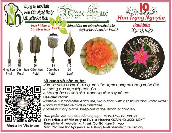 Bộ kim rau câu 3d hoa trạng nguyên ( set 10 )