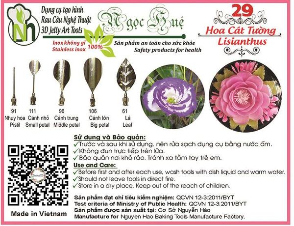 Bộ kim rau câu 3d hoa cát tường ( set 29 )