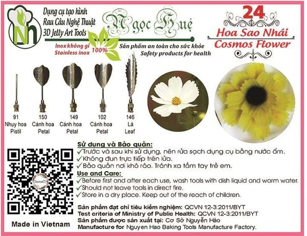 Bộ 5 kim rau câu 3d hoa sao nhái ( set 24 )