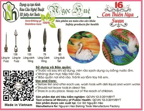 Bộ kim rau câu 3d con thiên nga ( set 16 )