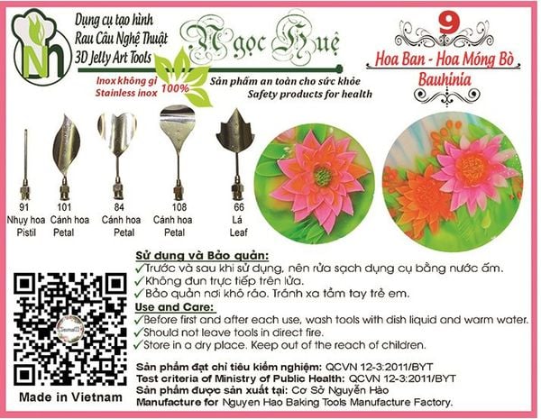 Bộ 5 kim rau câu 3d hoa ban ( set 9 )