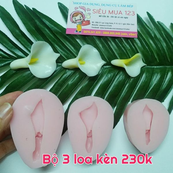 Khuôn silicon làm rau câu bộ 3 hoa loa kèn 6,5cm + 5,5cm + 4,5cm ( SM1346 )