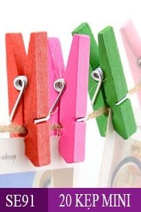 Bộ 20 kẹp mini treo ảnh bằng gỗ ( SE71 )