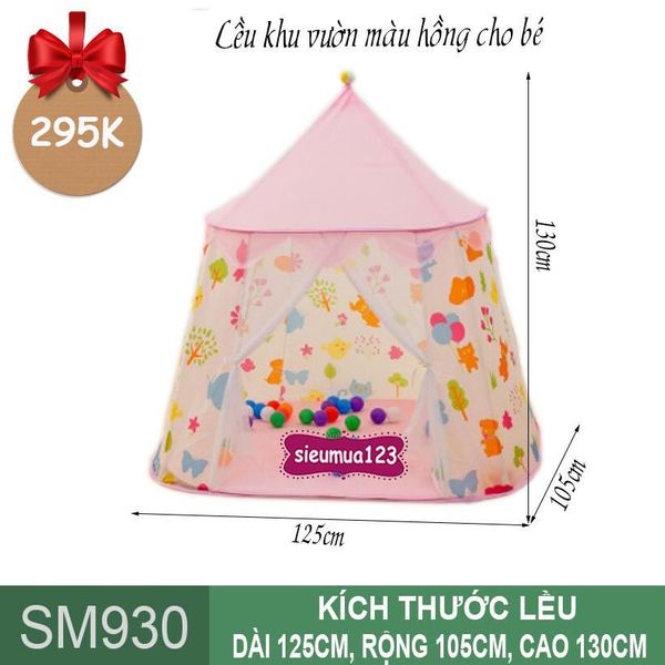 Lều khu vườn màu hồng cho bé ( SM930 ) (Không Kèm Bóng)