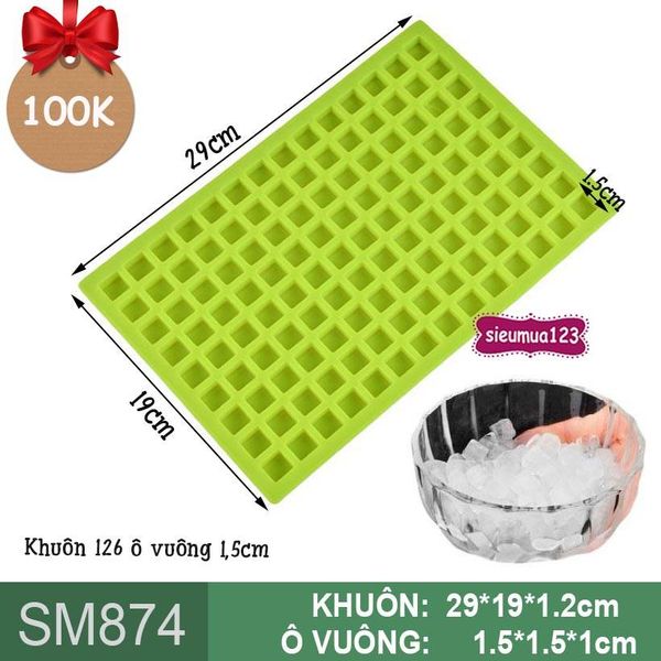 Khuôn silicon chip chip 126 ô vuông 1,5cm ( SM874 )