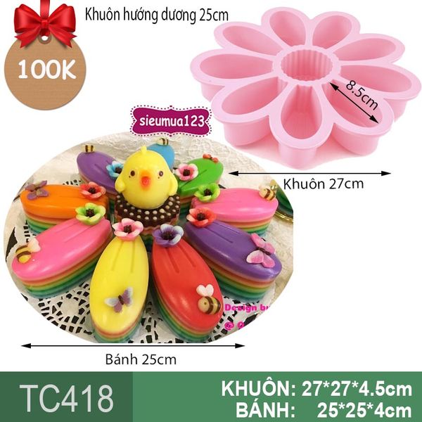 Khuôn silicon làm bánh rau câu hoa hướng dương 25cm ( TC418 )