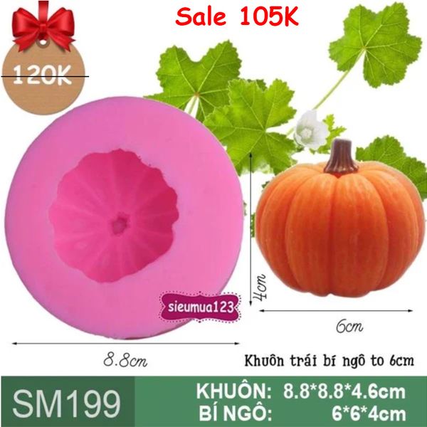 Khuôn silicon trái bí ngô to 6cm ( SM199 )