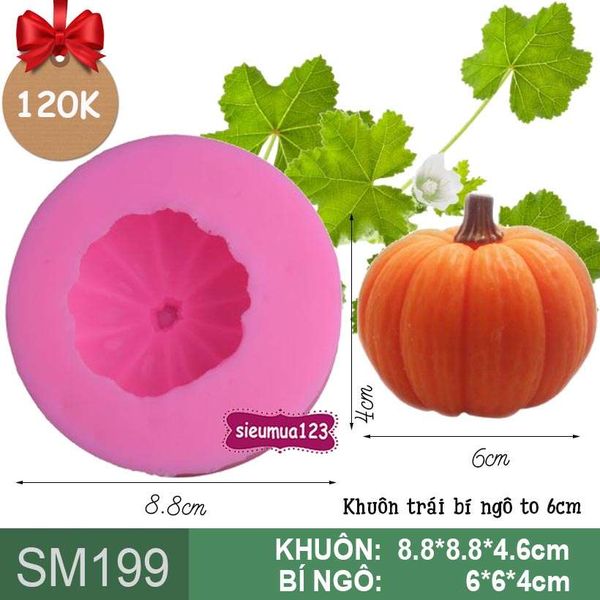 Khuôn silicon trái bí ngô to 6cm ( SM199 )