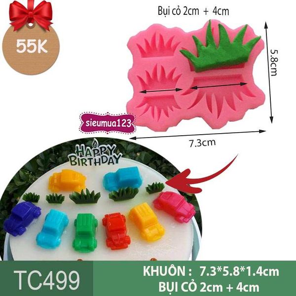 Khuôn silicon bụi cỏ lớn nhỏ ( TC499 )