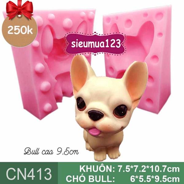 Khuôn silicon con chó Bull Pháp nhí nhảnh ( CN413 ) CÒN 1 CON