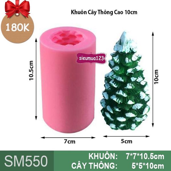 Khuôn Silicon Cây Thông Noel Cao 10cm ( SM550 )