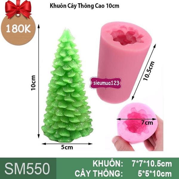 Khuôn Silicon Cây Thông Noel Cao 10cm ( SM550 )