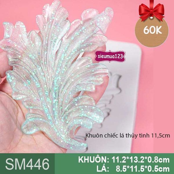 Khuôn silicon làm rau câu chiếc lá thủy tinh to 11,5cm ( SM446 )