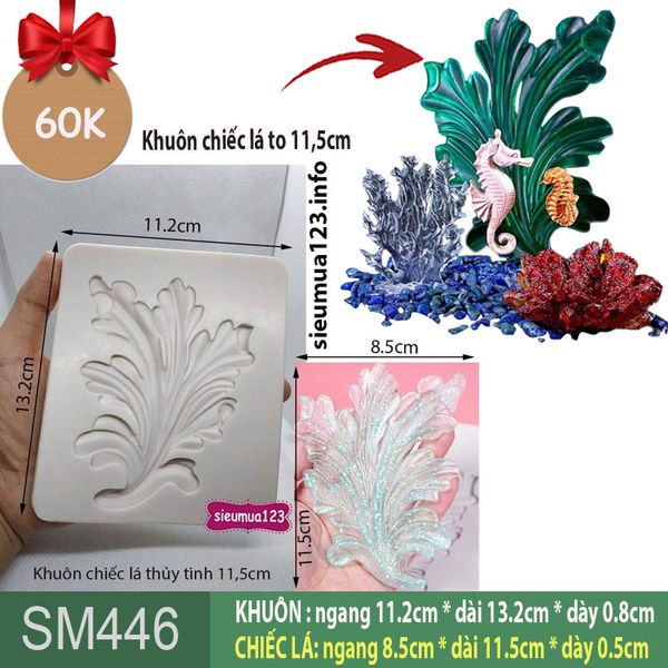 Khuôn silicon làm rau câu chiếc lá thủy tinh to 11,5cm ( SM446 )