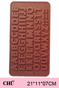 Khuôn silicon 26 chữ cái nâu cao 1,8cm ( SE615 )