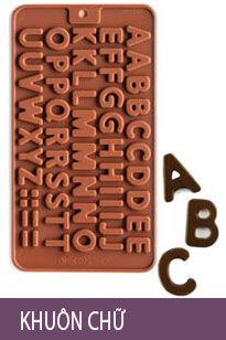 Khuôn silicon 26 chữ cái nâu cao 1,8cm ( SE615 )