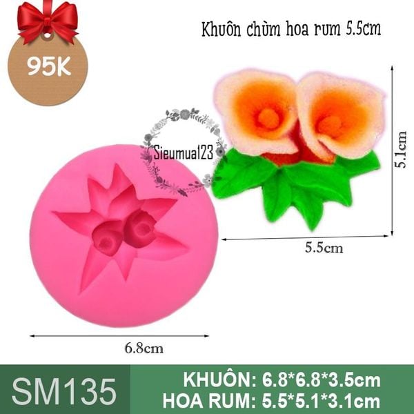 Khuôn silicon chùm hoa rum 5,5cm ( SM135 )