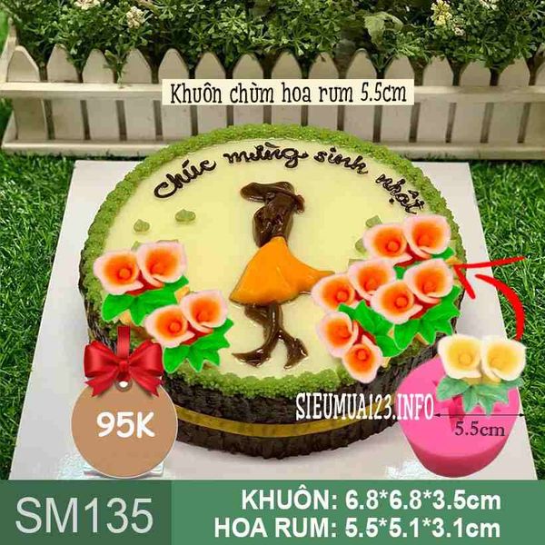 Khuôn silicon chùm hoa rum 5,5cm ( SM135 )