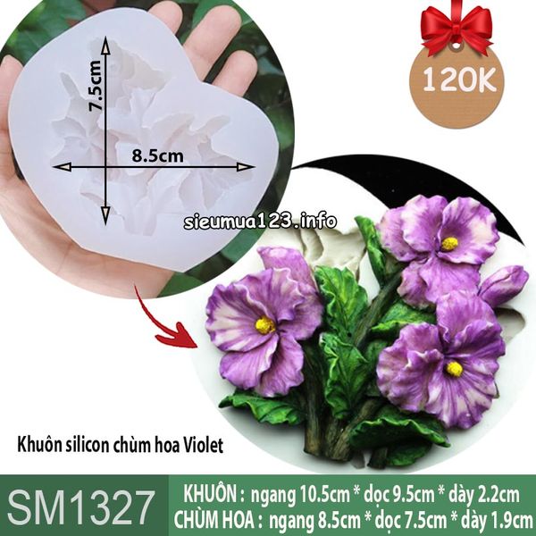 Khuôn silicon chùm hoa Violet 8.5cm ( SM1327 )