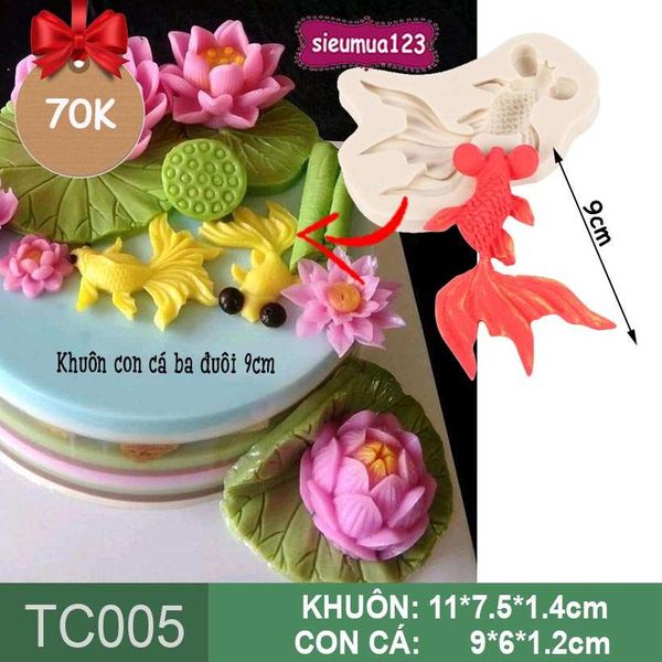 Khuôn silicon Con Cá Ba Đuôi 9cm ( TC005 )