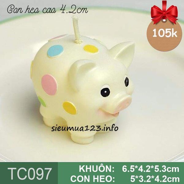 Khuôn silicon làm rau câu con heo mini cao 4.2cm ( TC097 )
